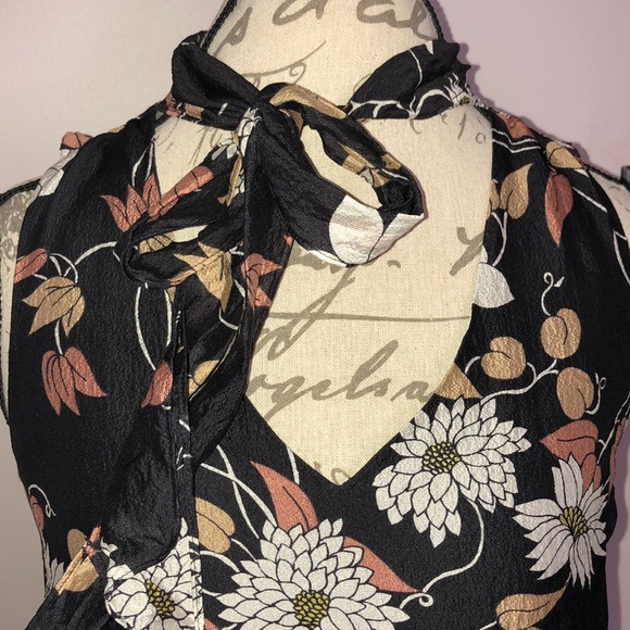 Anthropologie Maeve Floral Tie-Neck Blouse - Picture 6 of 8